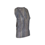 top canotta scollo v con micro paillettes 