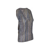 top canotta scollo v con micro paillettes 