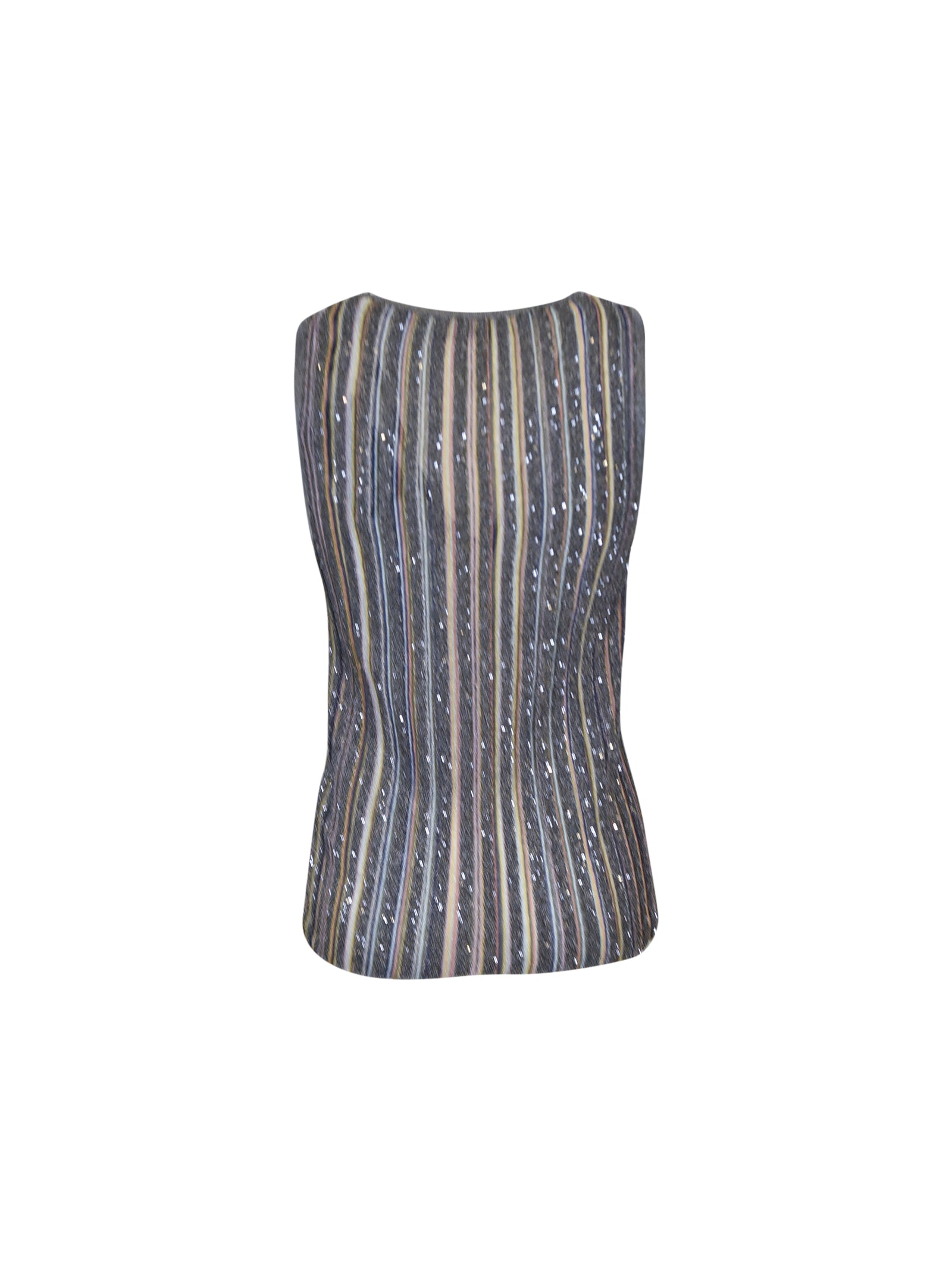 top canotta scollo v con micro paillettes 