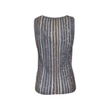 top canotta scollo v con micro paillettes 