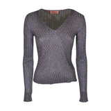 maglia coste scollo v 