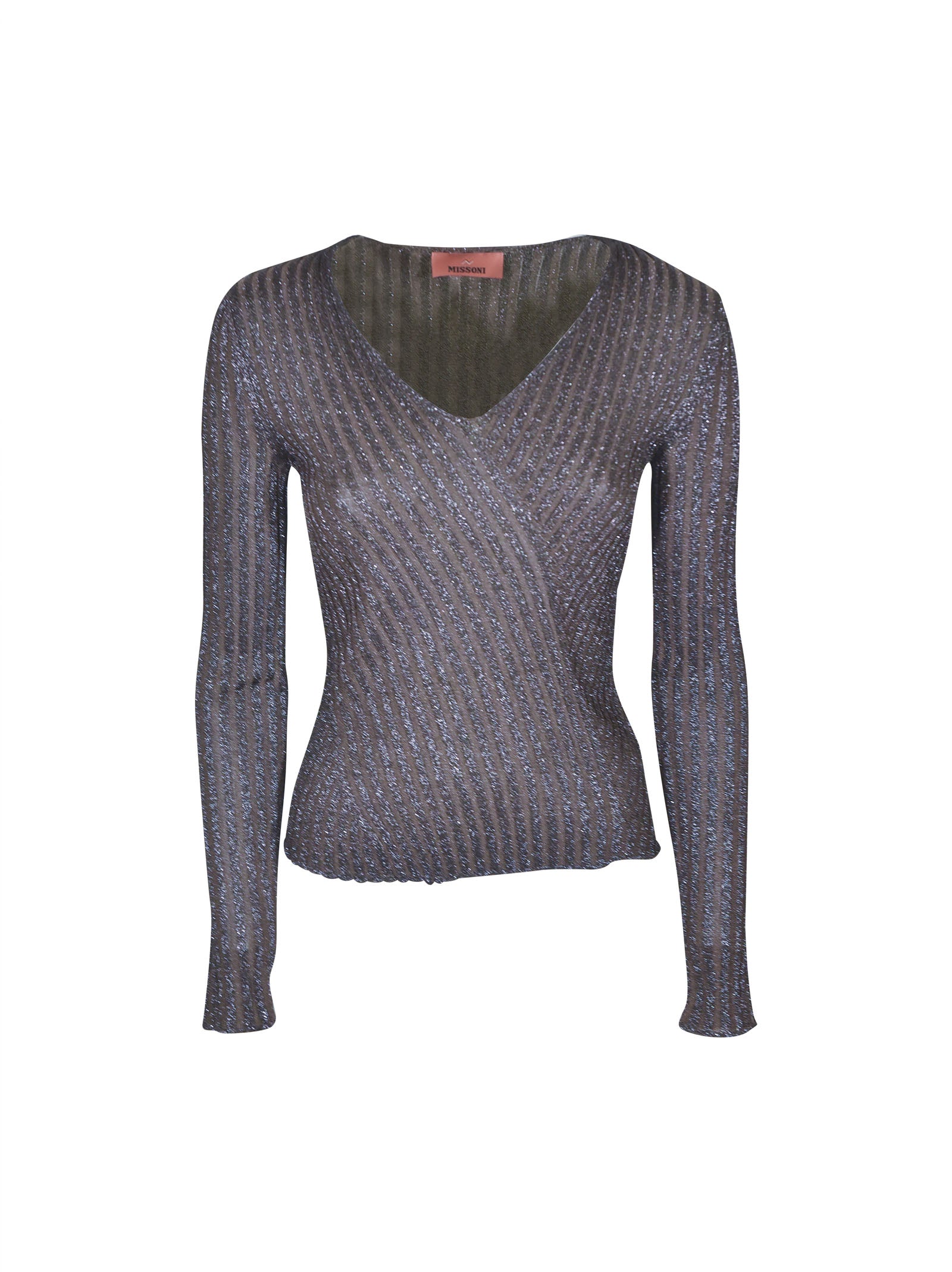 maglia coste scollo v 