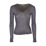 maglia coste scollo v 