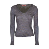 maglia coste scollo v 