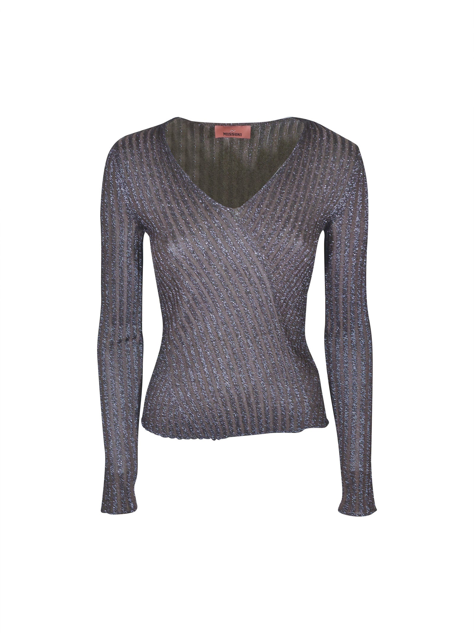 maglia coste scollo v 