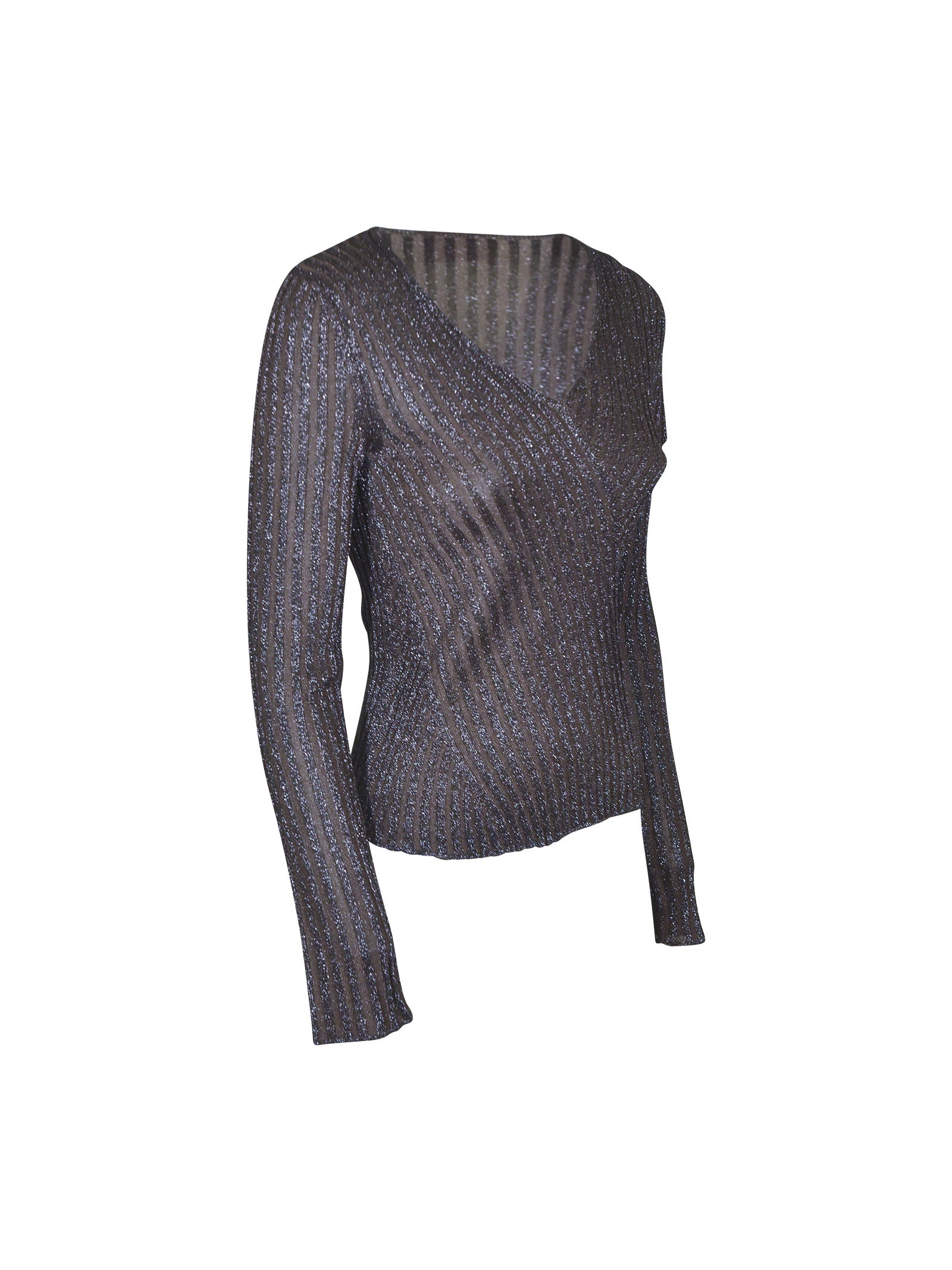 maglia coste scollo v 