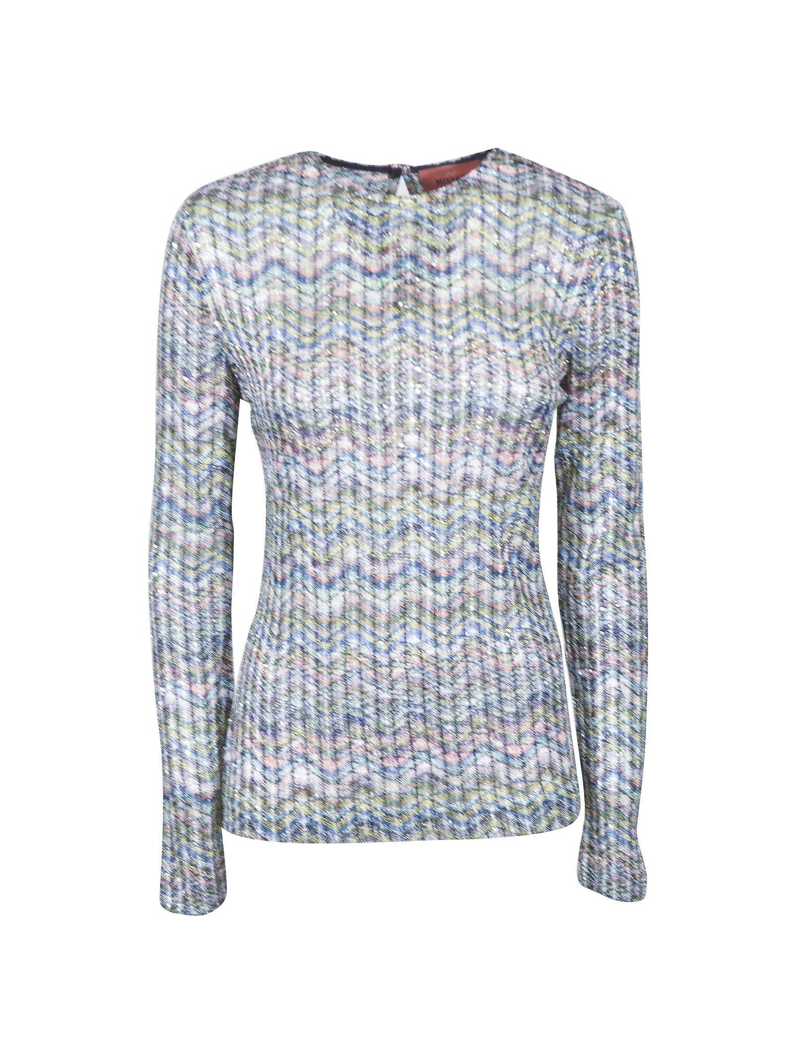 maglia girocollo micro paillettes 