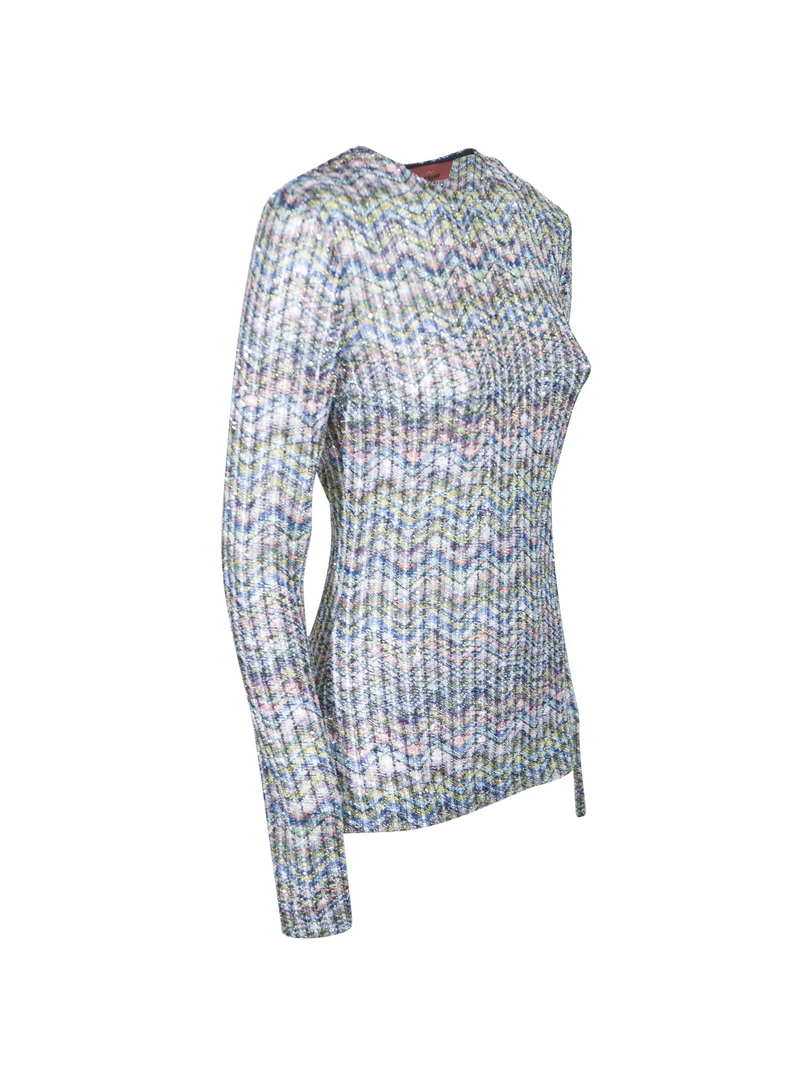 maglia girocollo micro paillettes 