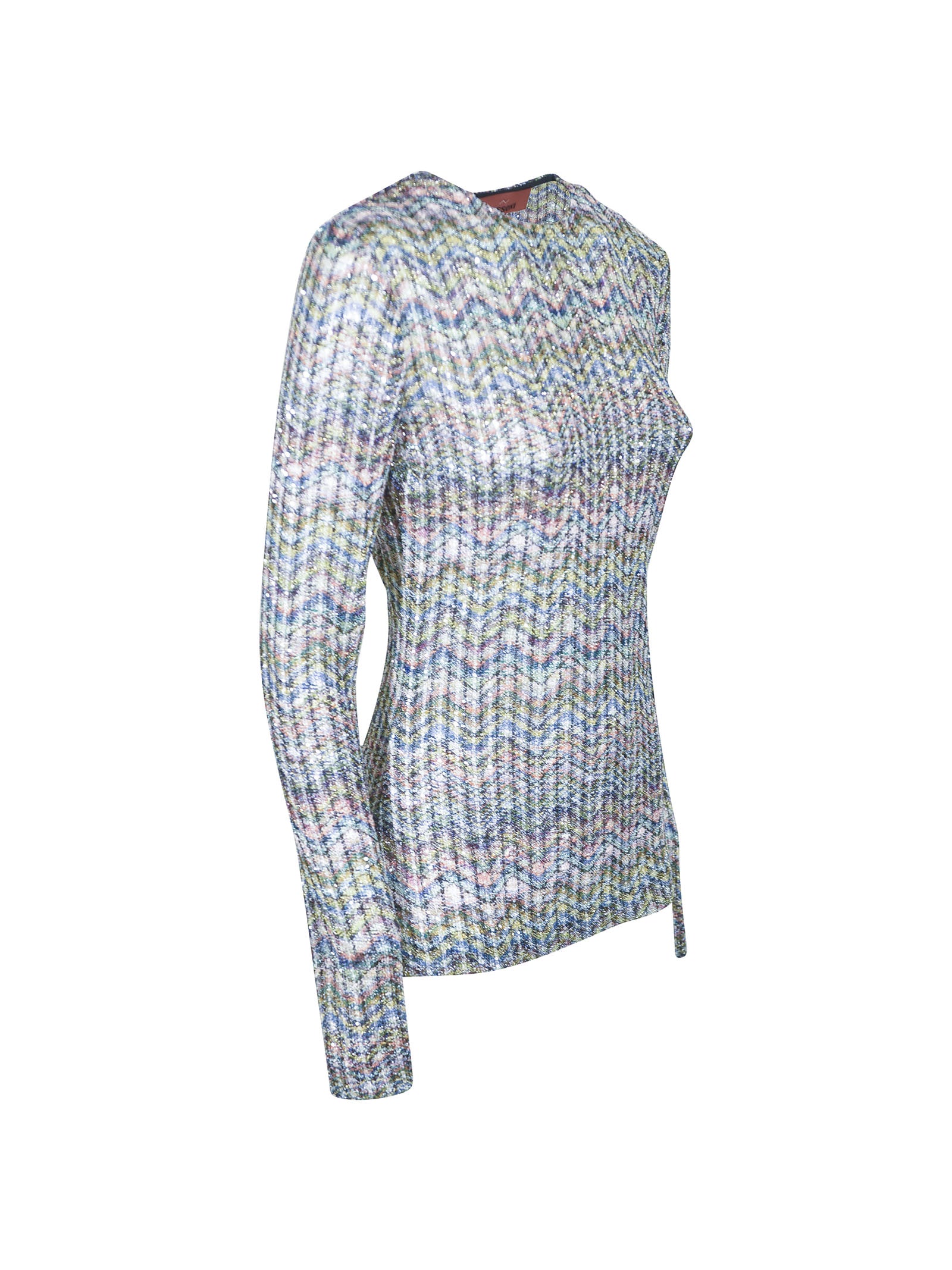 maglia girocollo micro paillettes 