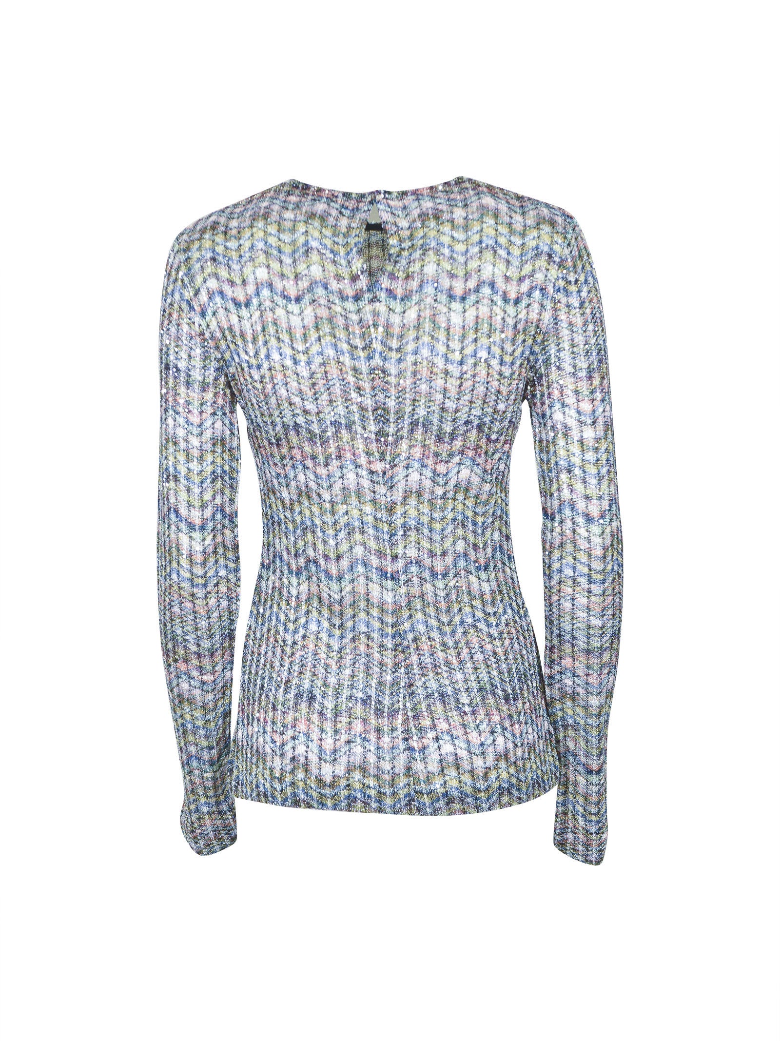 maglia girocollo micro paillettes 