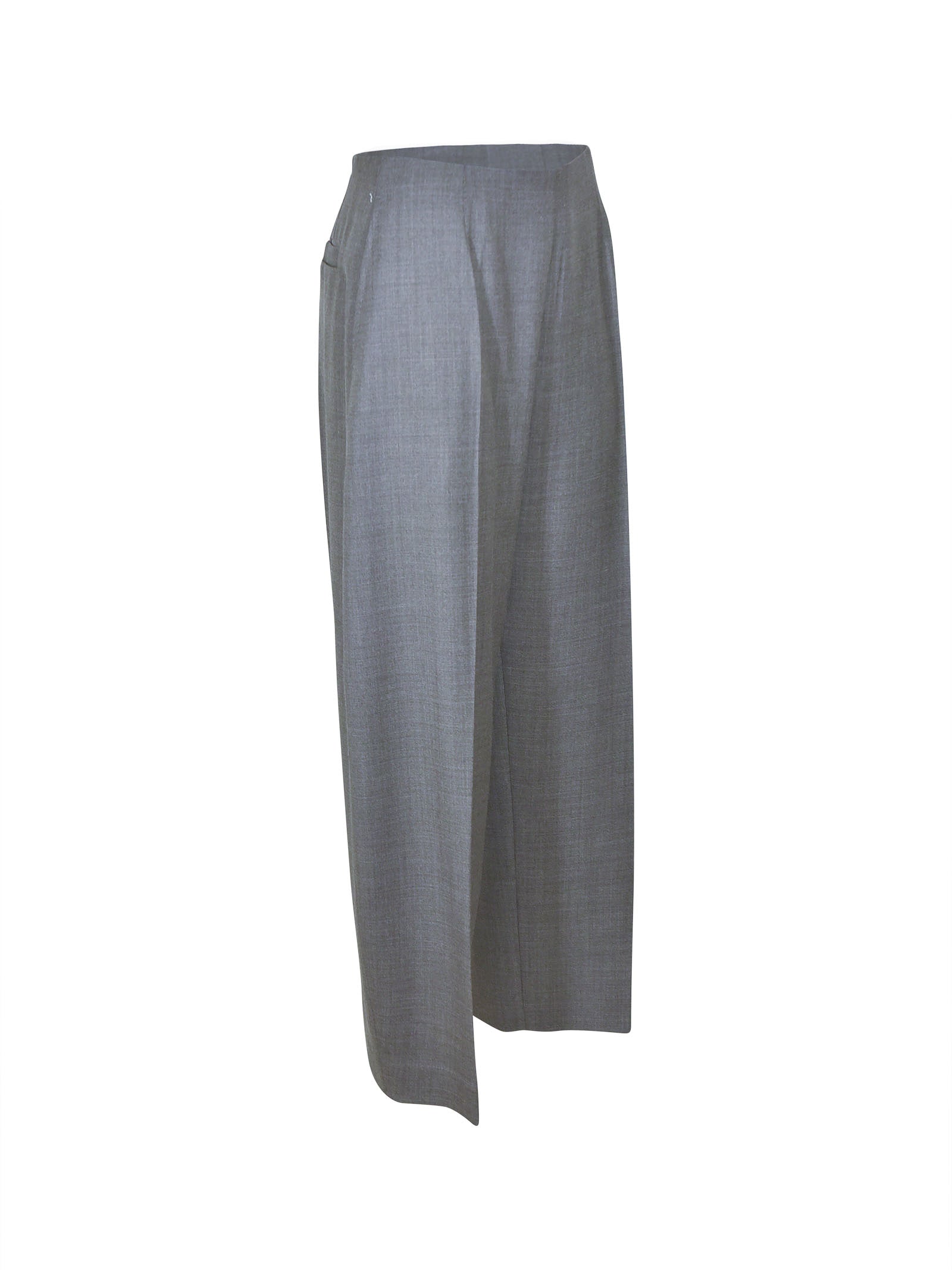 pantaloni gamba larga zip lato 