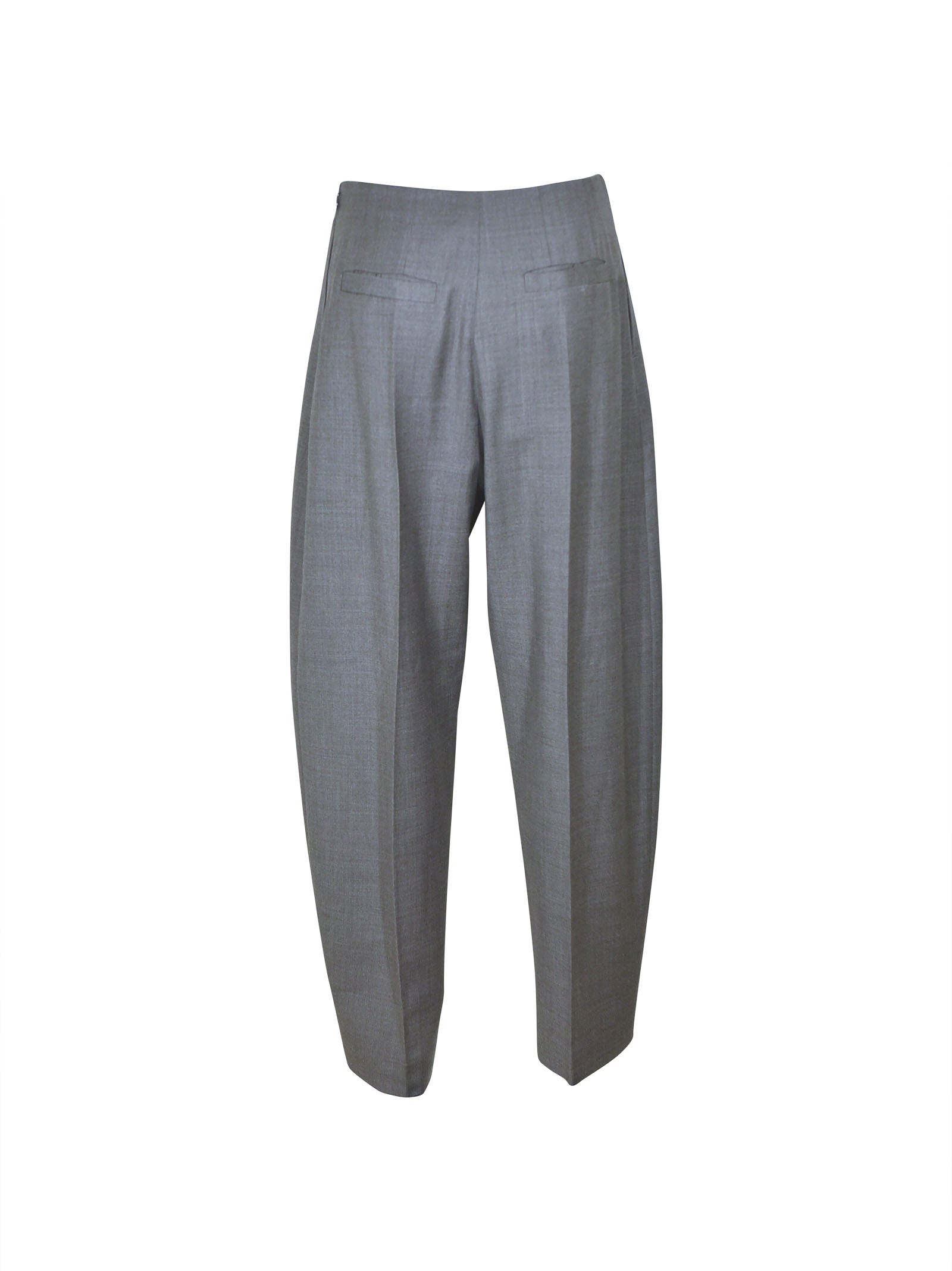 pantaloni gamba larga zip lato 