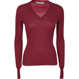 maglia scollo v m/l asciutto a coste 