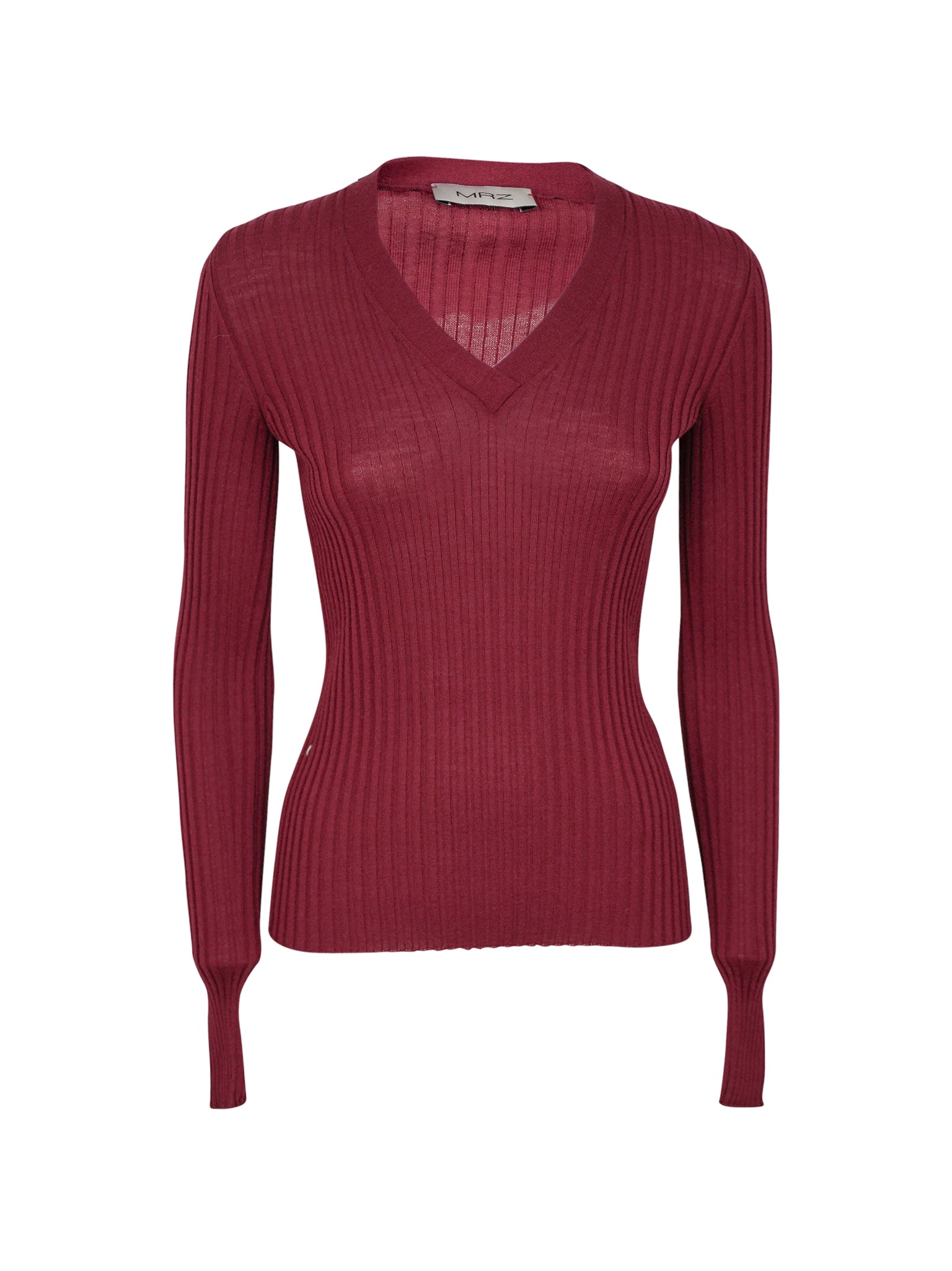 maglia scollo v m/l asciutto a coste 