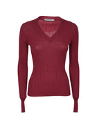 maglia scollo v m/l asciutto a coste