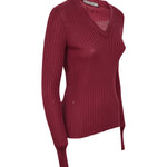 maglia scollo v m/l asciutto a coste 