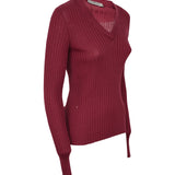 maglia scollo v m/l asciutto a coste 