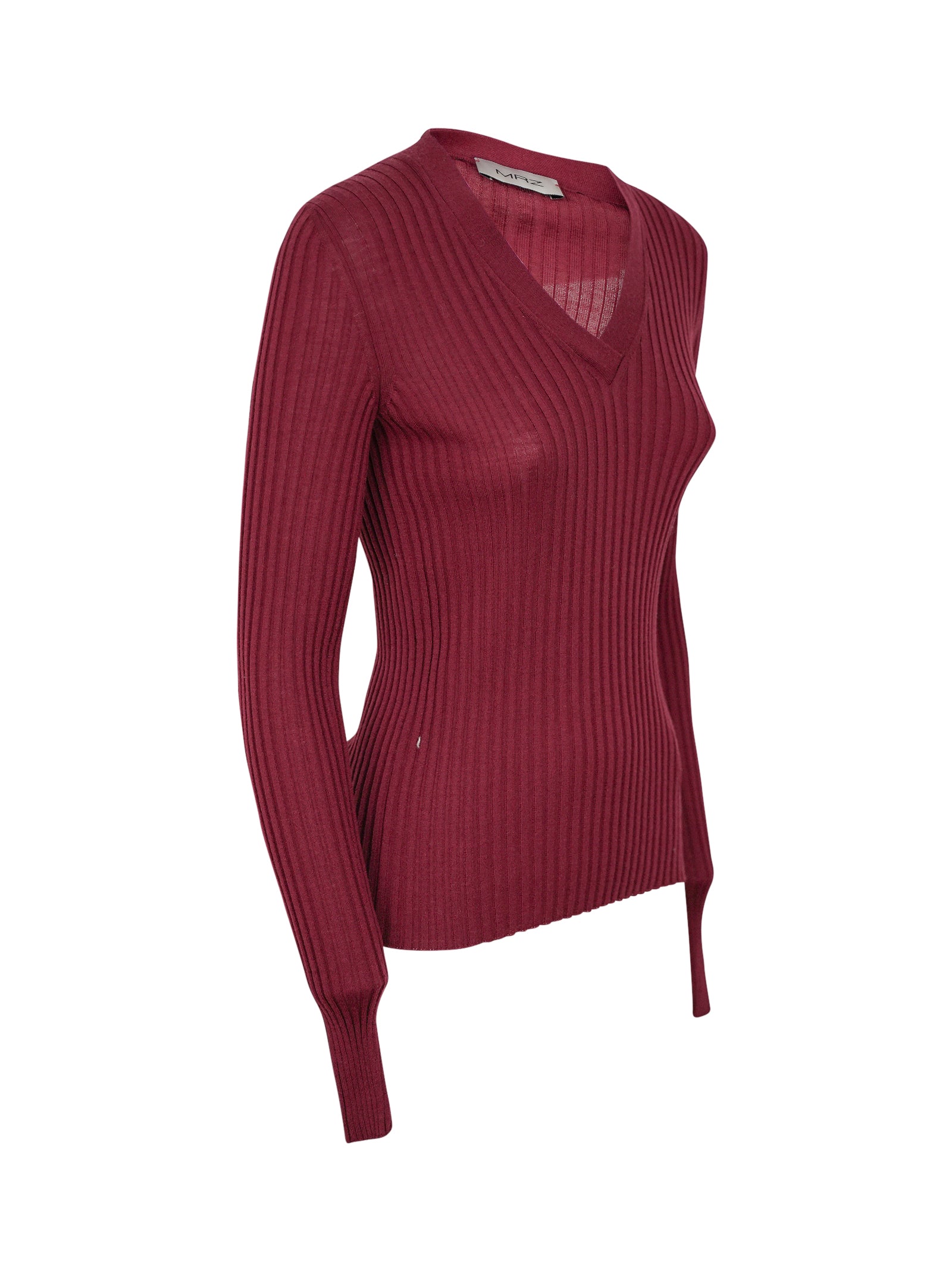 maglia scollo v m/l asciutto a coste 