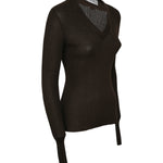 maglia scollo v m/l asciutto a coste 