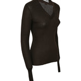 maglia scollo v m/l asciutto a coste 