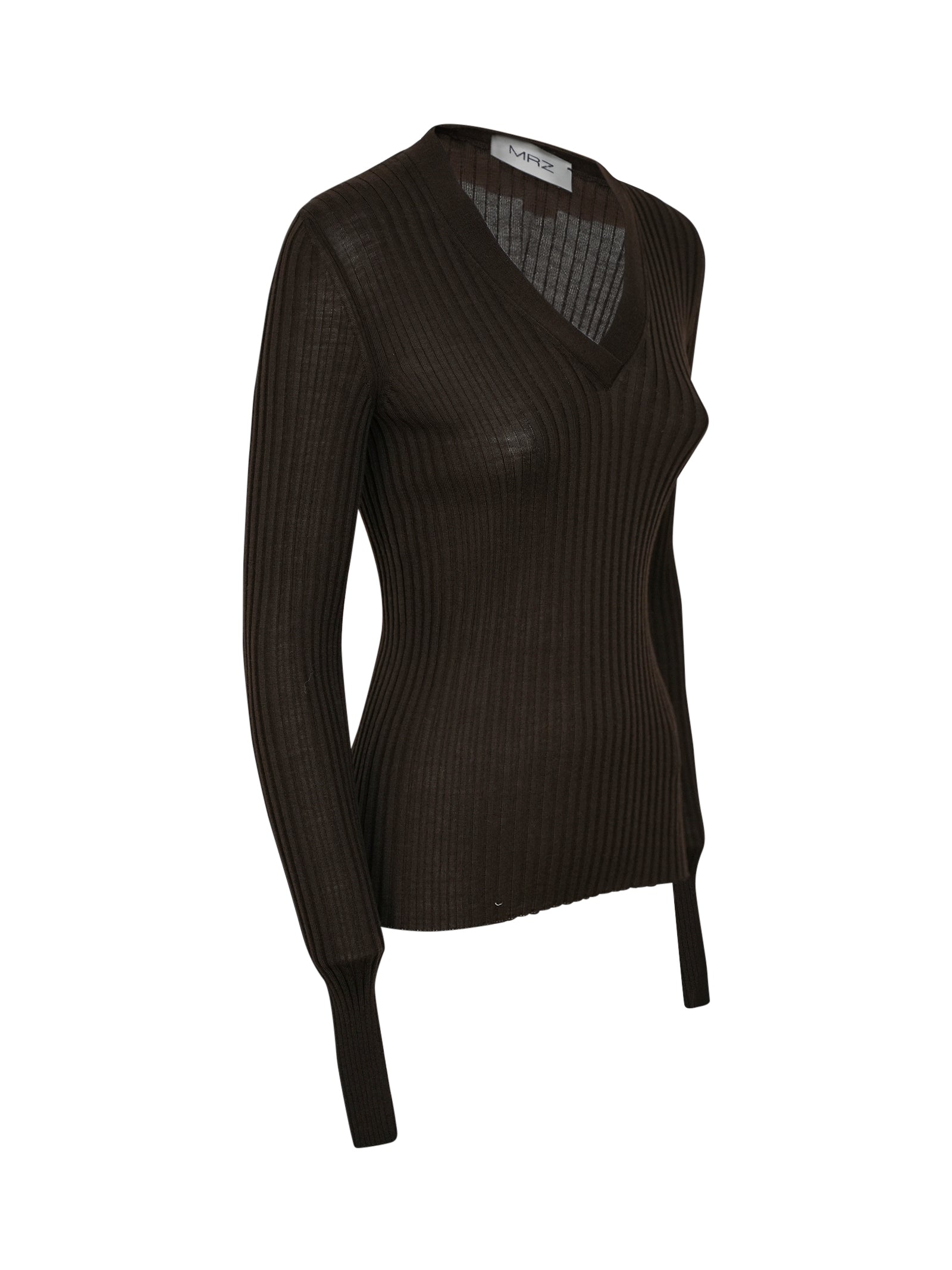 maglia scollo v m/l asciutto a coste 