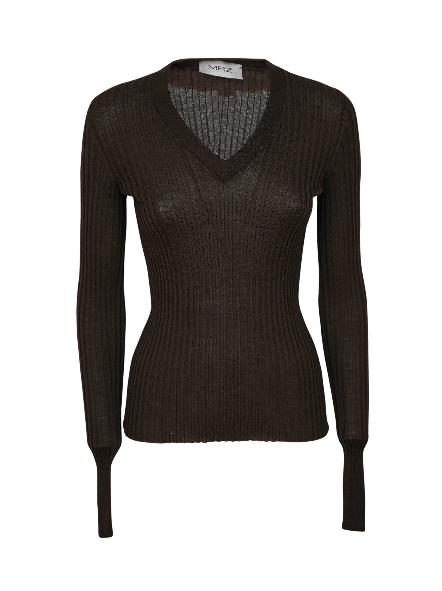 maglia scollo v m/l asciutto a coste 