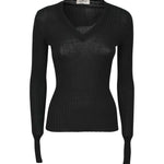 maglia scollo v m/l asciutto a coste 