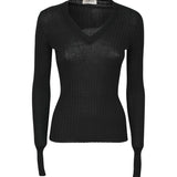 maglia scollo v m/l asciutto a coste 