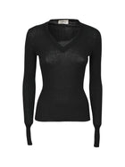 maglia scollo v m/l asciutto a coste