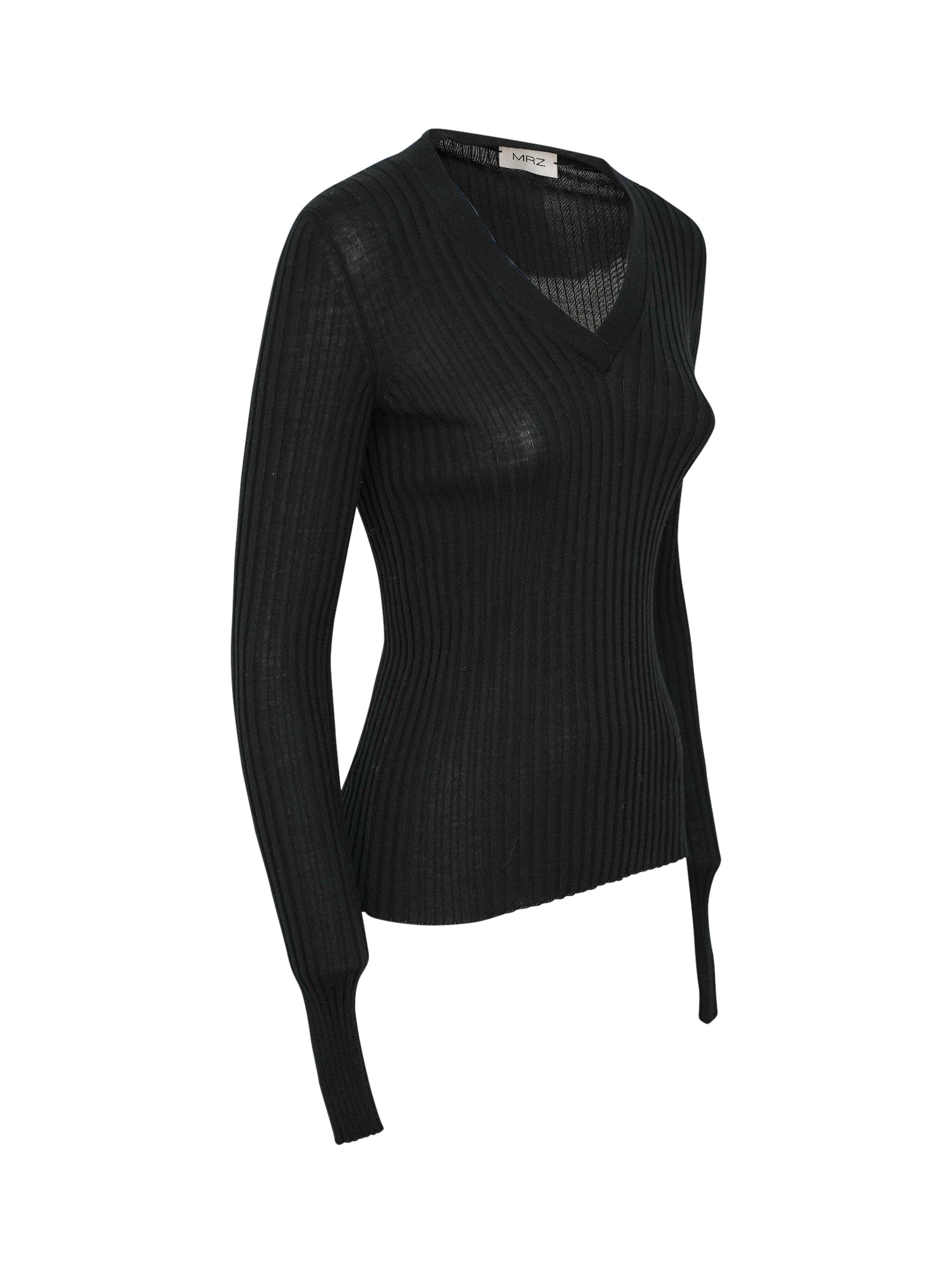 maglia scollo v m/l asciutto a coste 