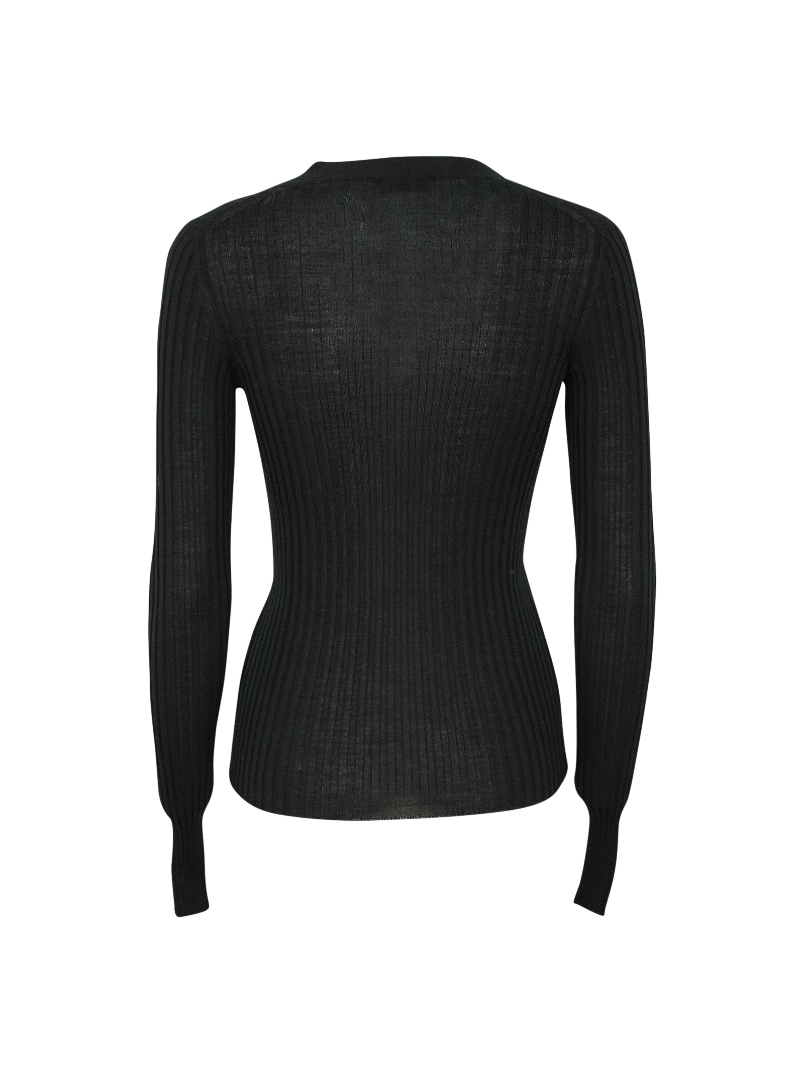 maglia scollo v m/l asciutto a coste 