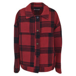 giacca tartan  over con frange 