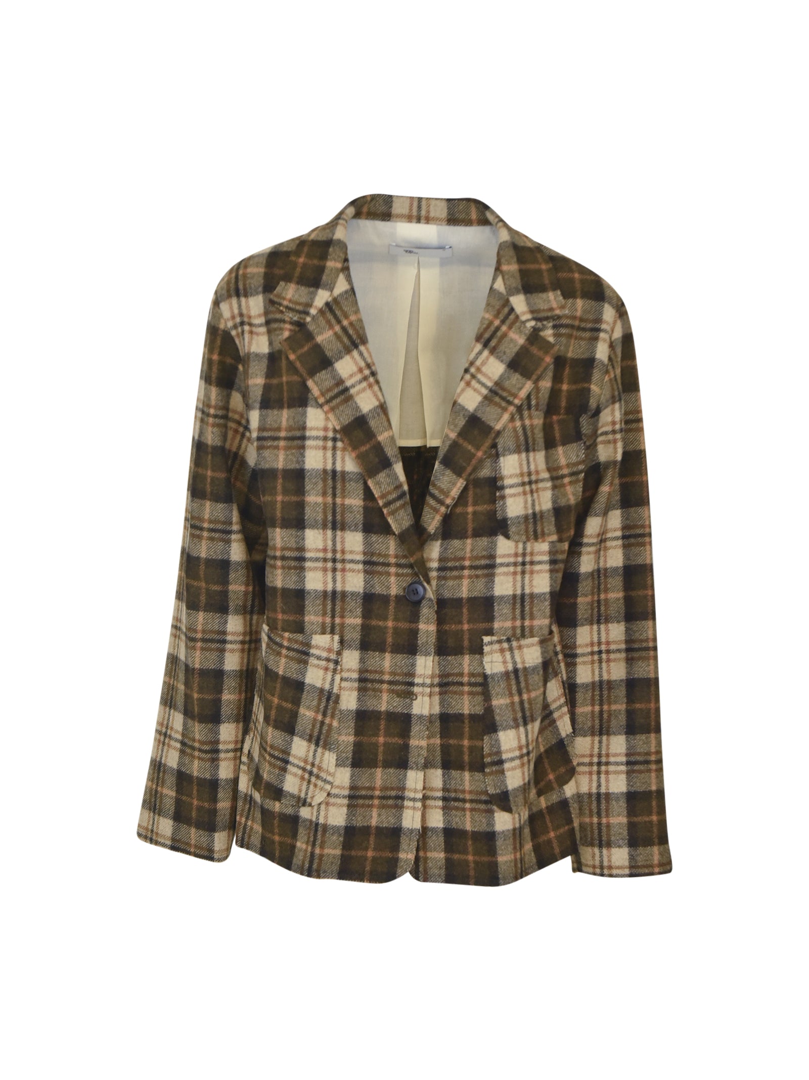 giacca tartan monopetto vestibilità ampia 
