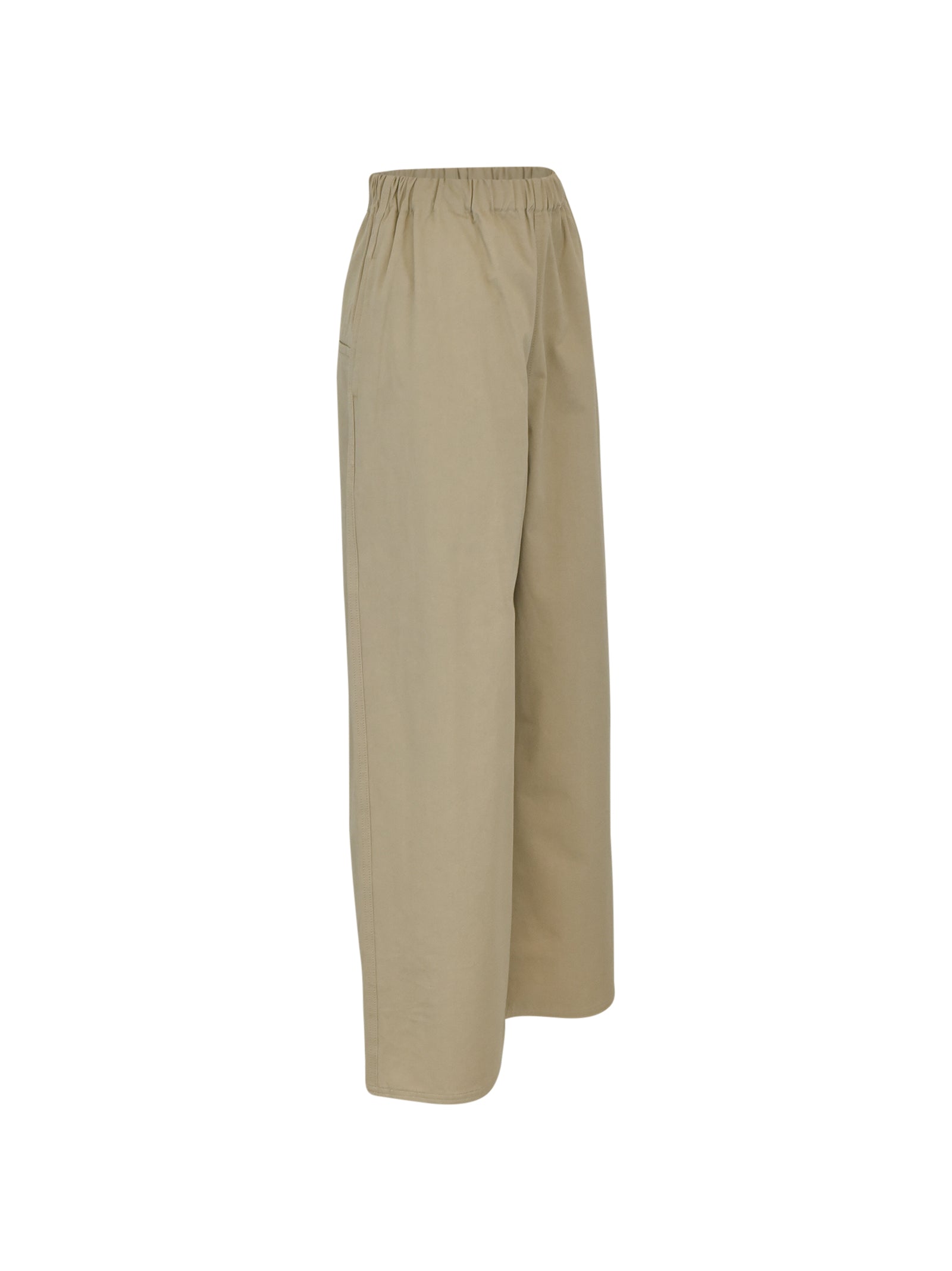 pantaloni elastico vita gamba larga 
