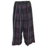 pantaloni scozzesi gamba larga  risvolto con frange 