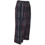 pantaloni scozzesi gamba larga  risvolto con frange 