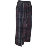 pantaloni scozzesi gamba larga  risvolto con frange 
