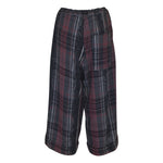 pantaloni scozzesi gamba larga  risvolto con frange 