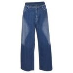 jeans gamba larga banda laterale 