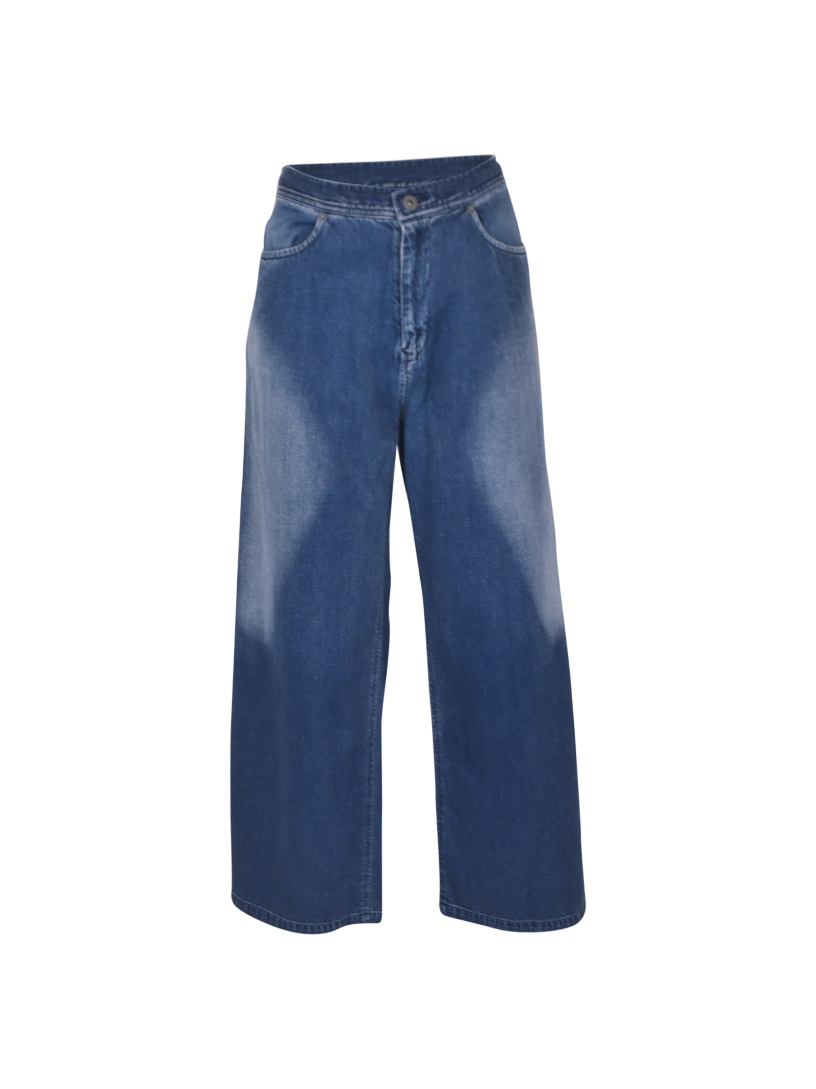jeans gamba larga banda laterale 