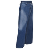 jeans gamba larga banda laterale 