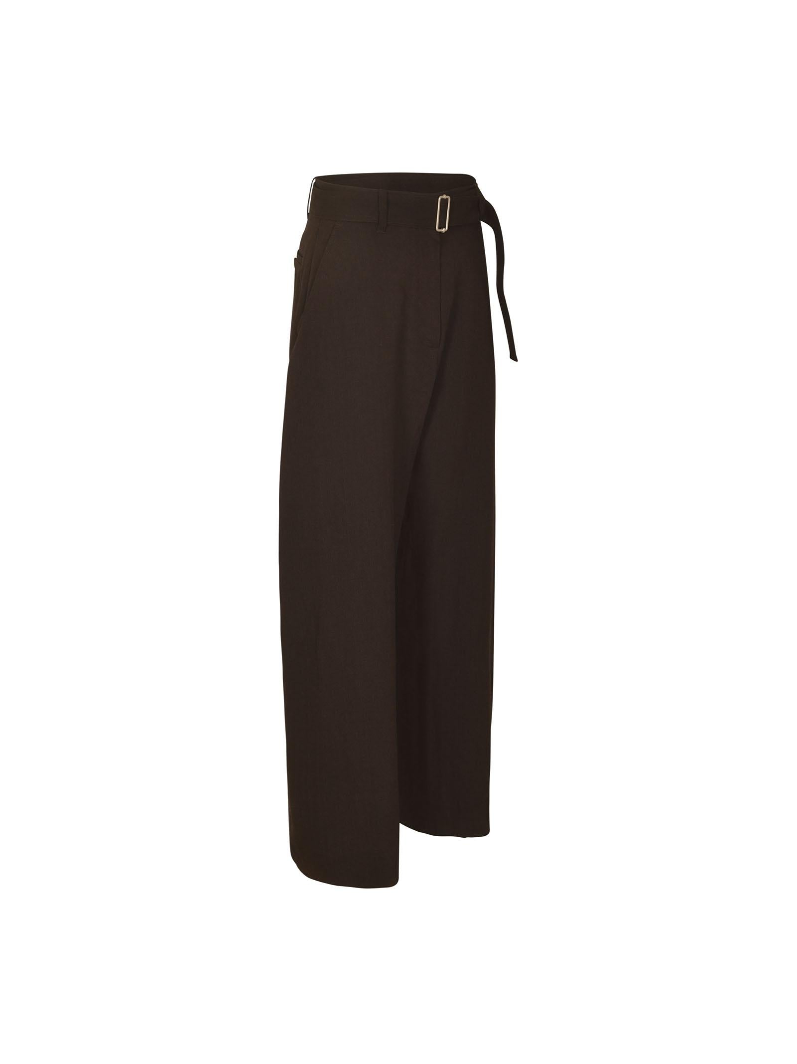 pantaloni vita alta con cintura 