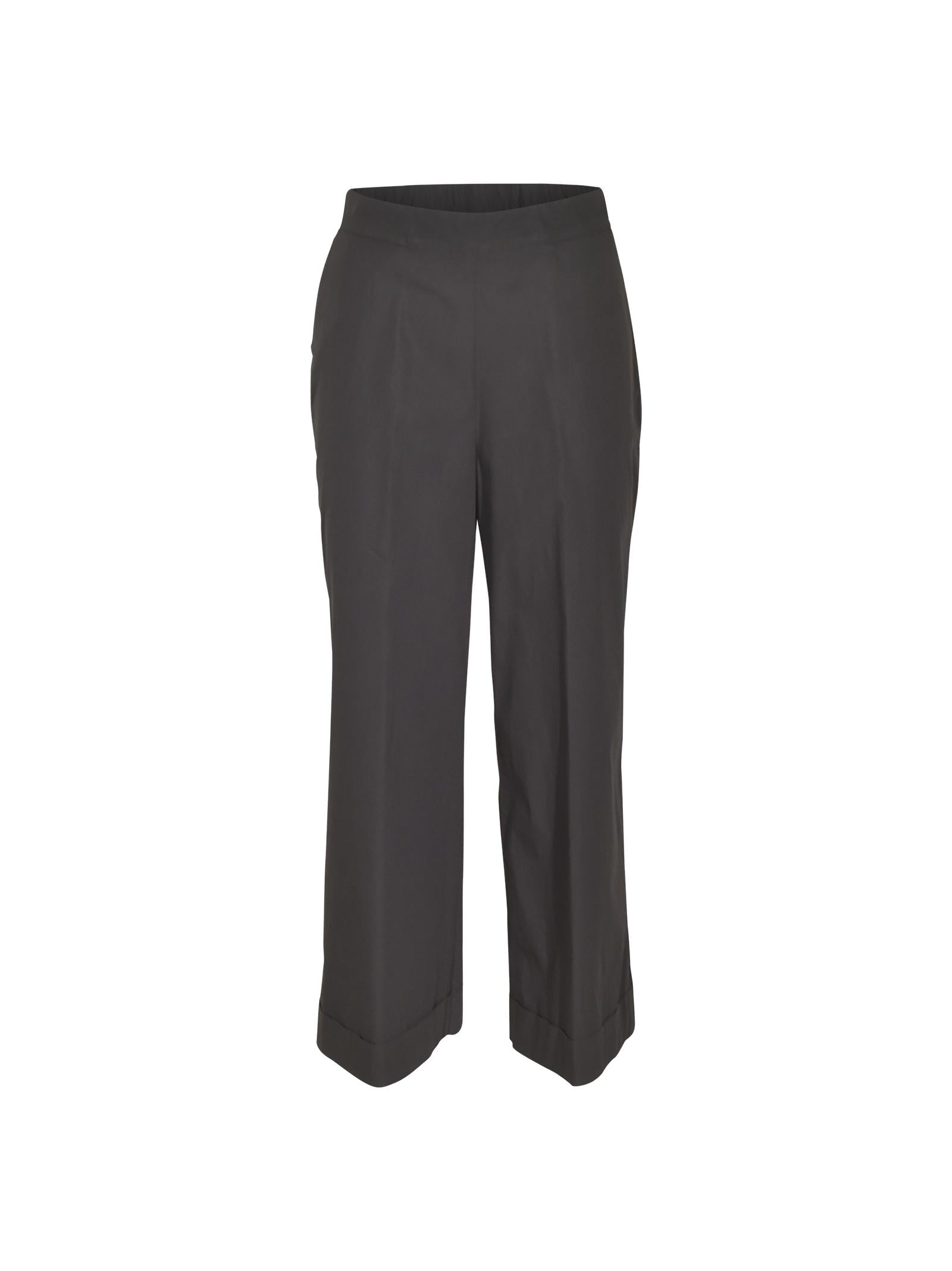 pantaloni kirk gamba larga caviglia con risvolto 