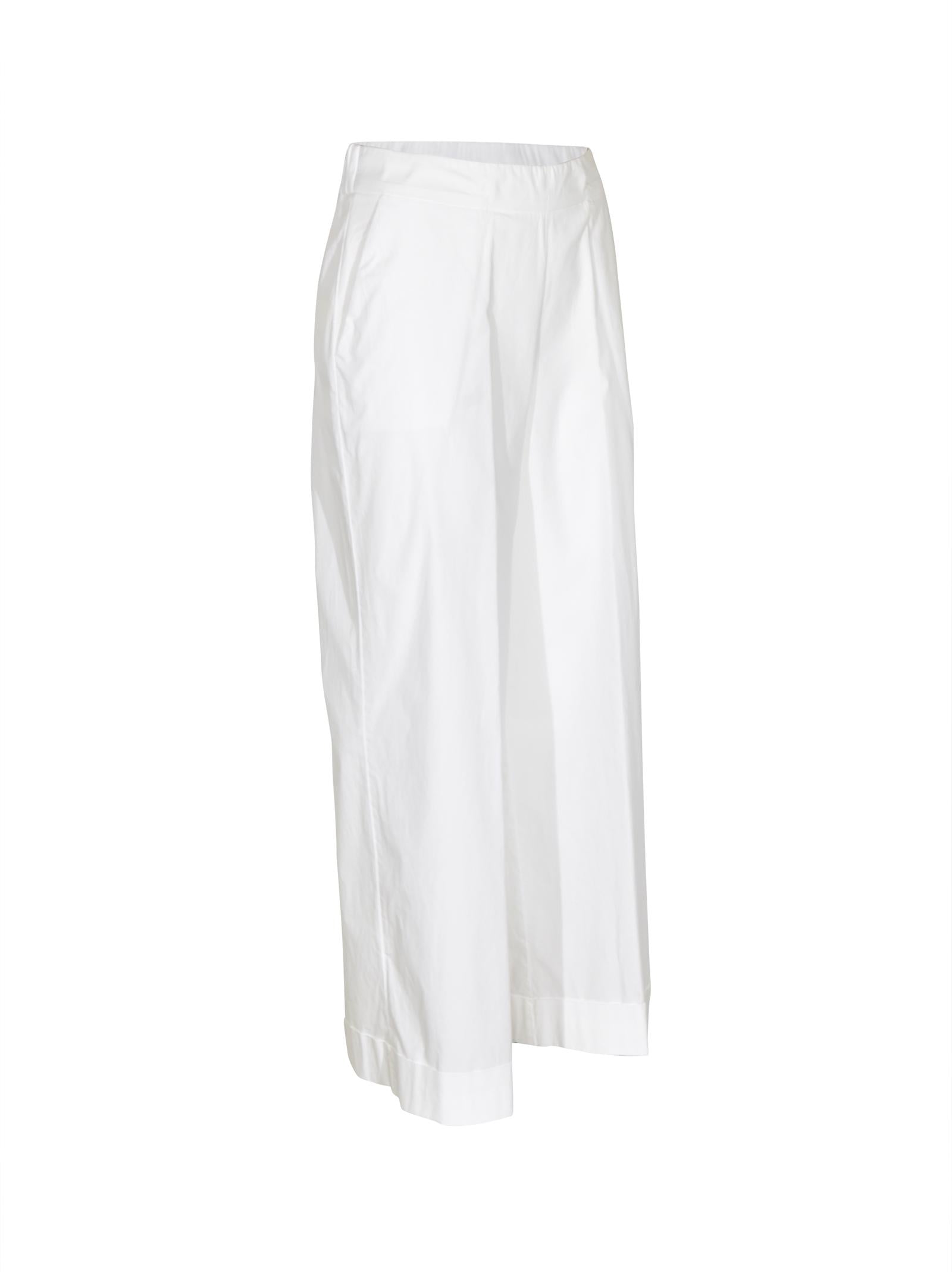 pantaloni kirk gamba larga caviglia con risvolto 