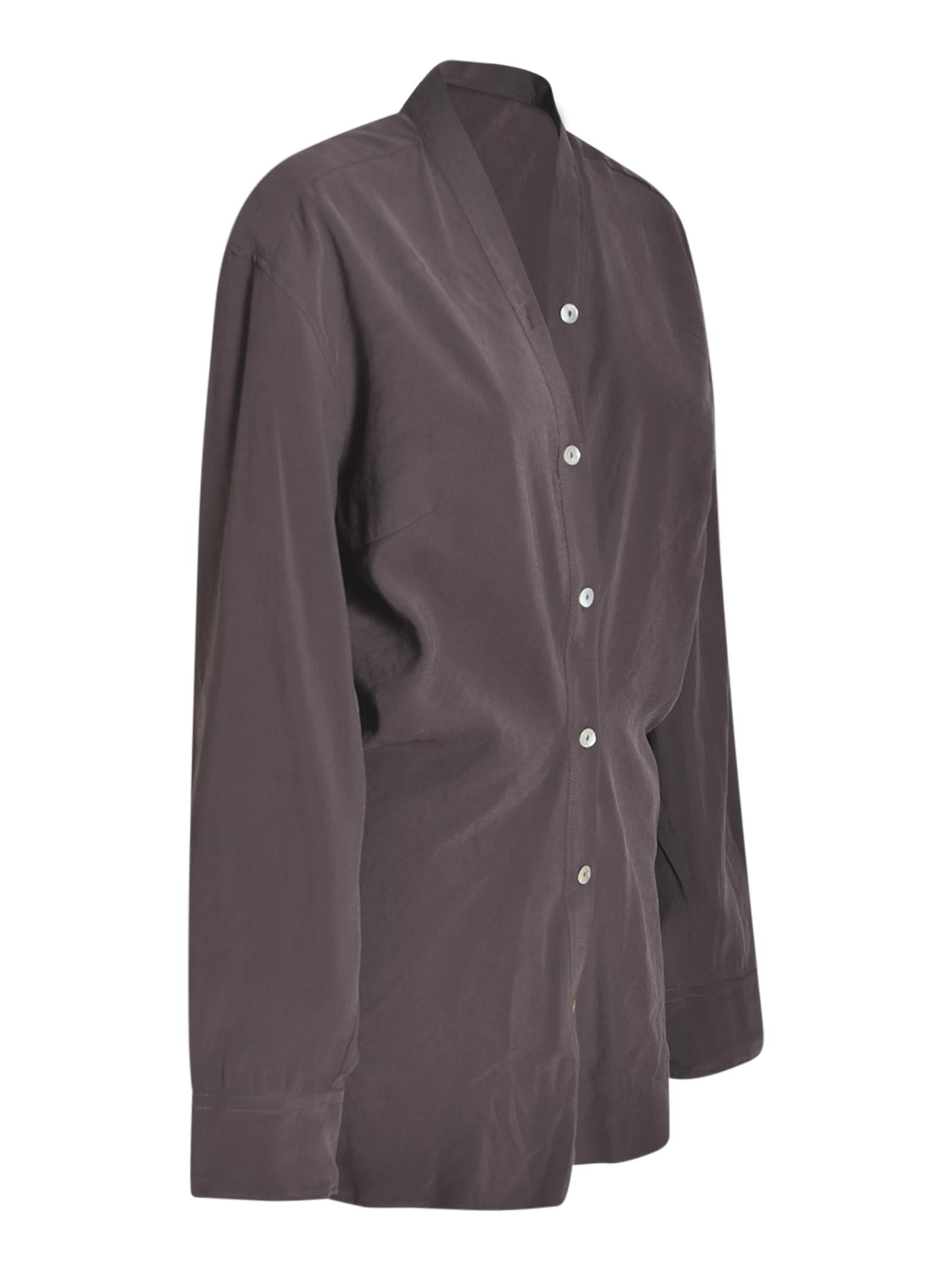 camicia dritta scollo v 