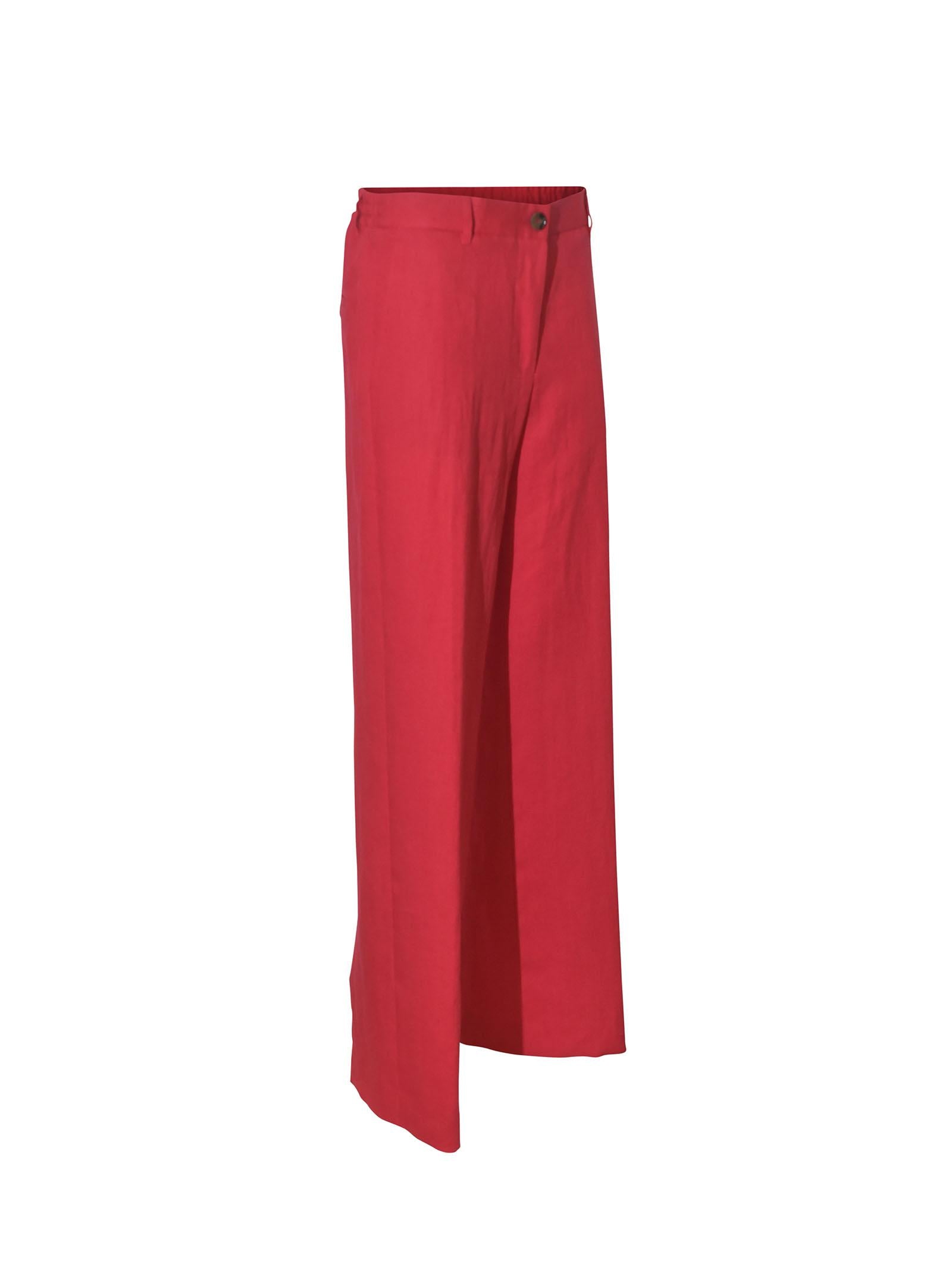 pantaloni gamba larga elastico vita dietro 