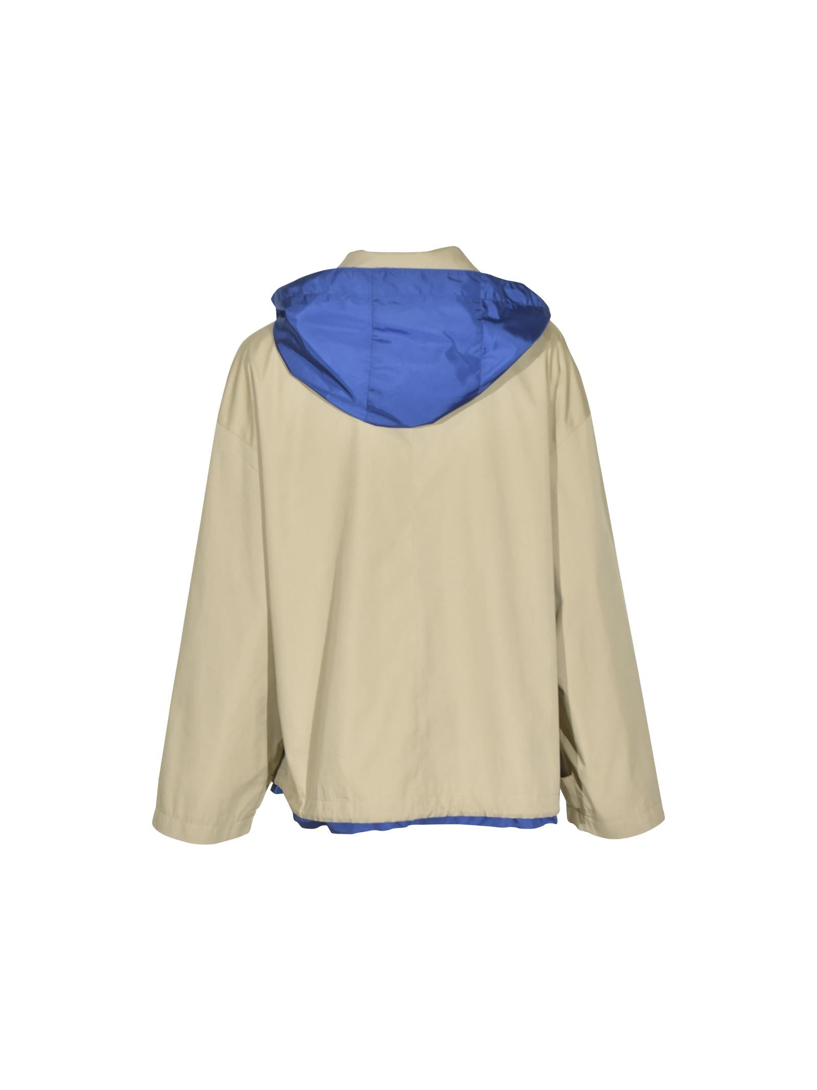 giubbotto reversibile impermeabile zip e cappuccio 
