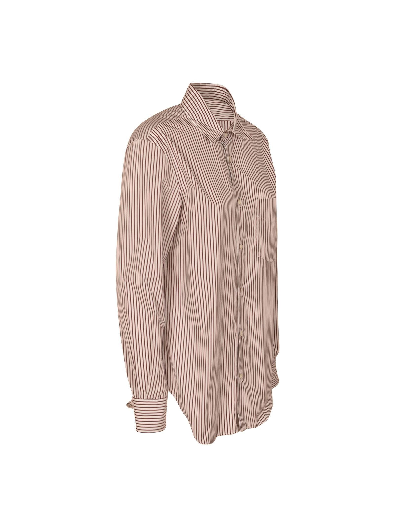 camicia a righe con tasca 