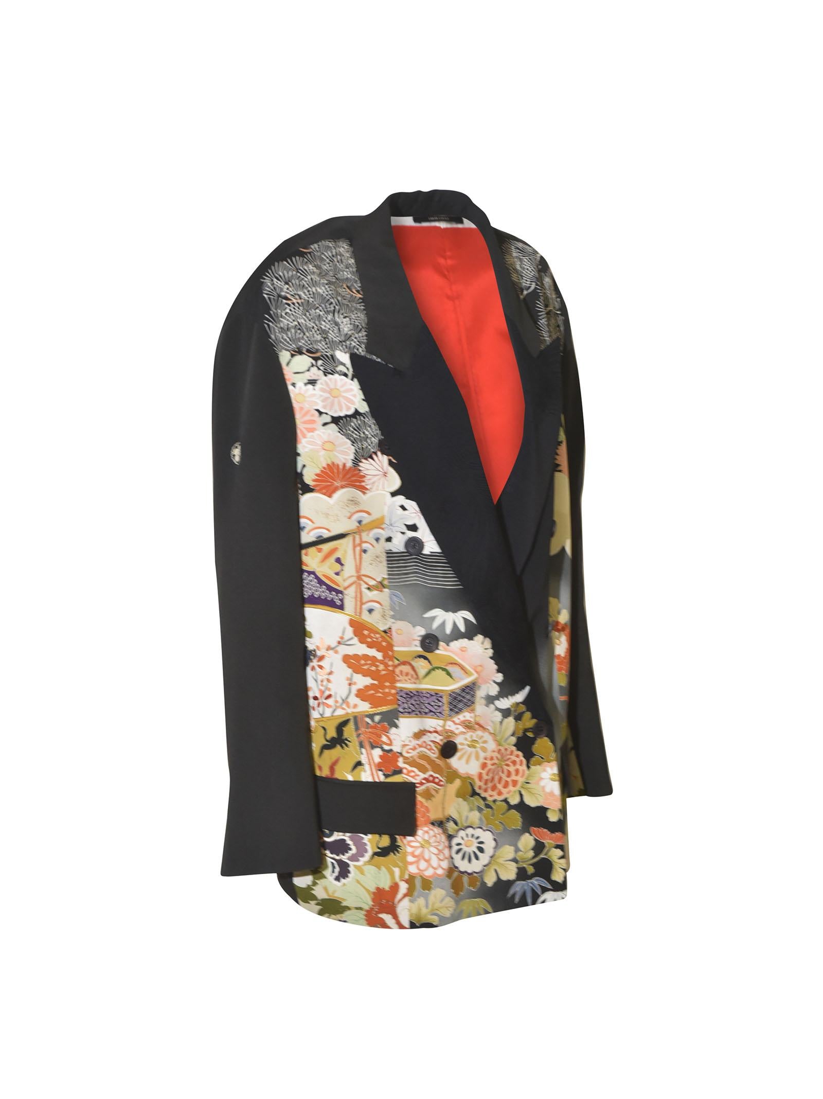giacca doppiopetto over kimono 