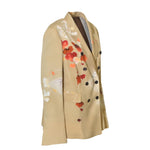 giacca kimono  doppiopetto spacco schiena fondo chiaro 